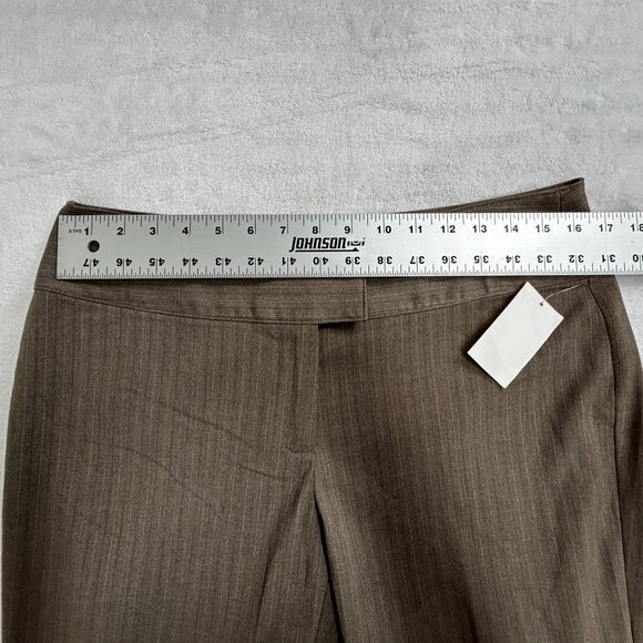 CAbi Womens Camel Trouser Pants Size 10 Brown Pinstripe Stretch Style 195 New - Picture 7 of 12